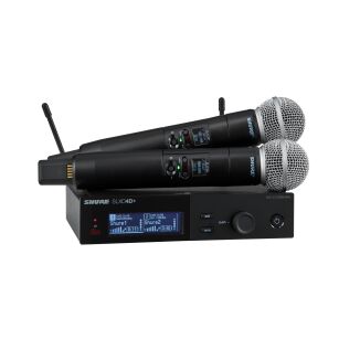 Shure SLXD24D+E/SM58-G65 - Podwójny, cyfrowy system bezprzewodowy z dwoma nadajnikami/mikrofonami "do ręki" SM58