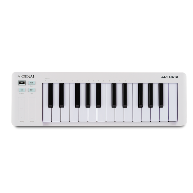 Arturia MicroLab mk3 White - Kompaktowa klawiatura MIDI z oprogramowaniem Ableton Live Lite i Analog LAB Intro