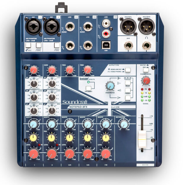 Soundcraft Notepad‑8FX – 8‑kanałowy analogowy mikser z USB i efektami