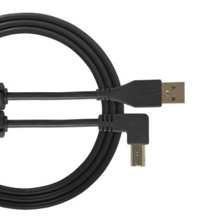 Kabel USB UDG Ultimate Audio Cable USB 2.0 A-B Black Angled 1m (Łamany) U95004BL