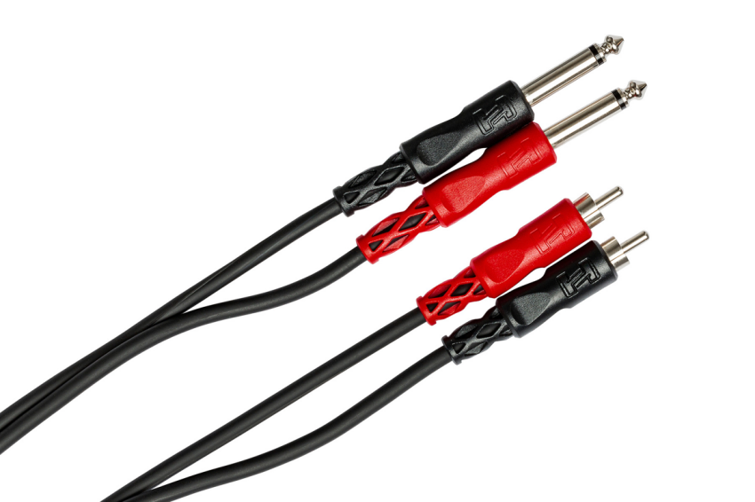 Hosa - Kabel 2 x Jack mono TS 6.35mm - 2 x RCA 4m