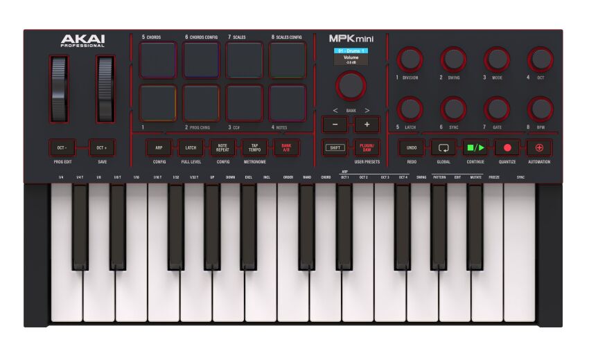 AKAI MPK MINI 4 Black - klawiatura sterująca MIDI USB