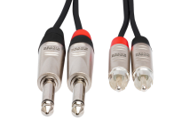 Hosa - Kabel PRO 2 x TS 6.35mm - 2 x RCA 1m - 2