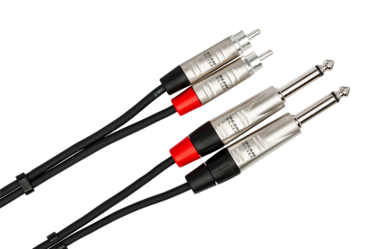 Hosa - Kabel PRO 2 x TS 6.35mm - 2 x RCA 1m
