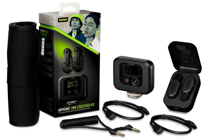 Shure MoveMic Two Receiver Kit - zestaw dwóch bezprzewodowych mikrofonów typu lavalier z odbiornikiem nakamerowym